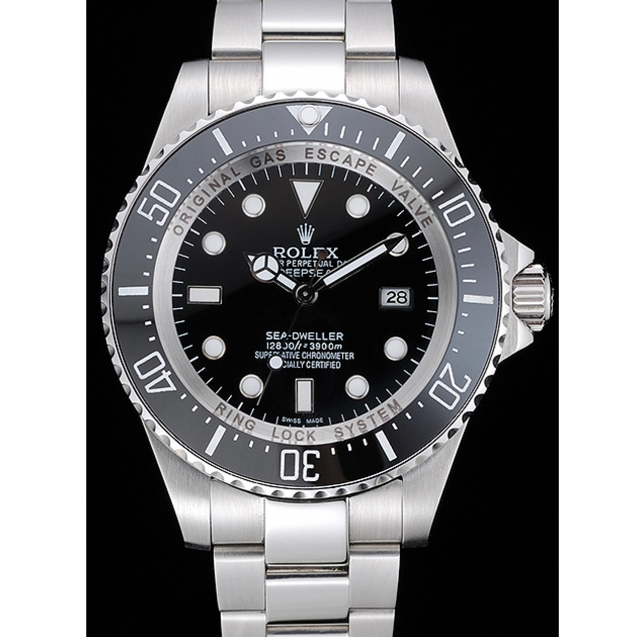Aaa replica watch Sky Black Dweller Stainless Steel Bracelet Rolex Watch Dial 0721